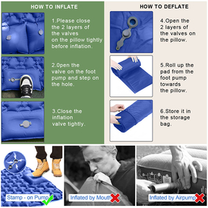 E-RIKE Materassino Gonfiabile Impermeabile Leggero Durevole Pieghevole Portatile Doppio per Campeggio all'Aperto con Pompa Integrata - Product Image 5