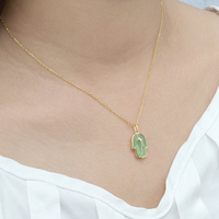 Conjuntos de Collares con Piedras Preciosas Cultivadas en Laboratorio, Collar con Colgante de Crisoprasa Natural Hecho a Mano, Joyería