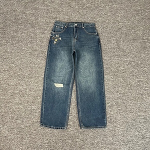 Pantalones Vaqueros DER para <span class=keywords><strong>Hombre</strong></span>, Diseño Floral Bordado de Alta Calidad 2026, Estilo <span class=keywords><strong>Roto</strong></span>, Pierna Ancha, Pantalones Vaqueros Resistentes DERSCHUTZE - Product Image 2