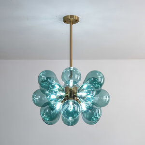 <span class=keywords><strong>Lampadario</strong></span> a Bolle Nordico con 18 Luci, Lampada a Sospensione in Vetro con Struttura in Ferro, Illuminazione Moderna da Soffitto per Sala da Pranzo/Ingresso/Hotel - Product Image 4