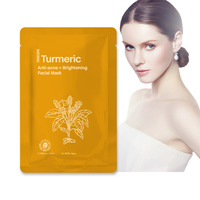 Masque facial hydratant anti-acné pour soins de la peau OEM, masque facial coréen au curcuma, masque en feuille