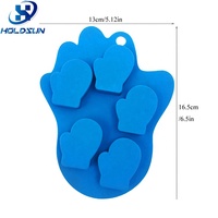 Moule en silicone 5 cavités personnalisé pour décorations de gâteaux, style Noël, Père Noël, palmier, pour bonbons, chocolats et glaçons, idéal pour la pâtisserie des fêtes