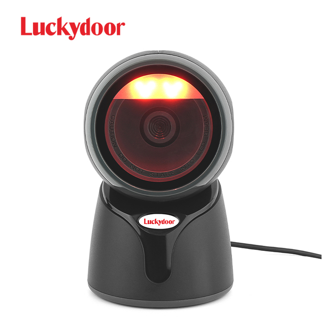2D QR Hands-Free Omnidirectional Barcode Scanner Desktop USB Wired Barcode Reader for POS Supermarket Platform Scanner