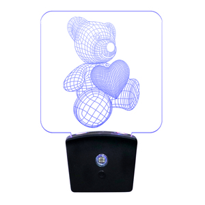 Negro Blanco UE EE. UU. PLUG 3D Night Light Lámpara de enchufe de pared para niños o decoración de dormitorio - Product Image 1