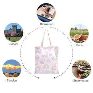 Bolsa de Mano de Poliéster Ligera con Estampado de Lindos Animales en Forma de Nube, para Mujeres y Niñas, con Logotipo Personalizado, Venta al Por Mayor - Product Image 6