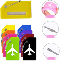 Étiquette de bagage en caoutchouc imperméable avec logo personnalisé et sangle métallique pour valise et bagages, compatible carte d'embarquement aérien