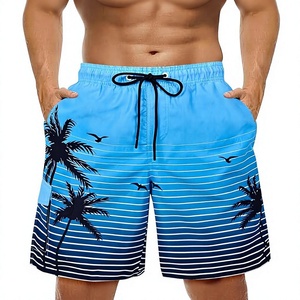 <b>Mens</b> Swim Trunks Printed Back Neck Logo Swimwear Beach <b>Shorts</b> Quick Dry 9 Inch Mesh Lining Drawstring Closure 100% Polyester - Product Image 1
