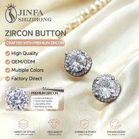 Boutons de vêtements fantaisie en gros pour manteau/chemise, accessoires de couture de luxe en strass, boutons en zircon pour chemisier femme