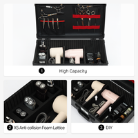 Boîte à outils de coiffeur de luxe de haute qualité, en aluminium, avec serrure, pour salon de coiffure