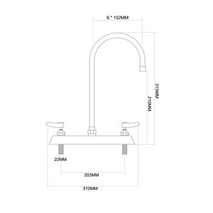 Grifo Mezclador de Cocina de Diseño Moderno, Acabado Cromado en Latón Duradero con Caño Giratorio de 360° y Doble Manija para una Fácil Preparación de Alimentos - Product Image 2