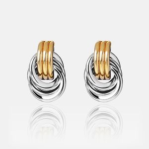 Traje personalizado caliente multicapa geométrico grueso sobresaliente irregular geométrico 18K Pendientes chapados <span class=keywords><strong>en</strong></span> oro - Product Image 3