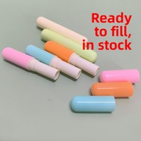 En stock, tubes en plastique vides à remplissage par le haut, fins, de petite capacité, pour échantillons 3g 4g, emballage pour rouge à lèvres, baume à lèvres et cire à lèvres