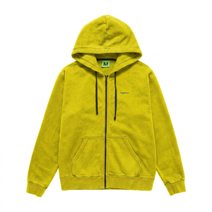 Customized 330g 100% Cotton Sports Fleece Jacket Unisex Summer Zipper <b>Hoodie</b> <b>Plain</b> Blank Hood Casual Anti-Pilling Knitted Fabric - Product Image 2