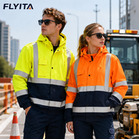 Veste de travail réfléchissante en tissu Oxford 300D rembourré haute visibilité avec logo personnalisé pour les travailleurs du secteur minier et de la construction