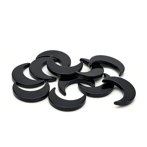 Cabujón en Forma de Media Luna, Pulido y Liso, Piedra Preciosa de Ágata Ónix Negra Suelta, Precio al por Mayor, Directo de Fábrica - Product Image 6