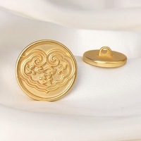 Boutons en métal plaqués or de style chinois ancien pour chemises Cheongsams et décorations simples à motifs nuageux