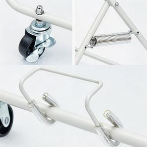 可折叠X型铝合金重型防锈三层可折叠带轮浴室晾衣架 - Product Image 3