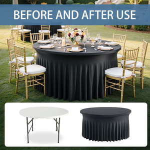 Hiện Đại Dệt Đàn Hồi Polyester In Tùy Chỉnh Vòng Khăn Trải Bàn Váy Căng Ra Chống Nhăn Có Thể Giặt Nhà Khách Sạn Đảng - Product Image 6