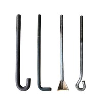 OEM ODM Boulon d'ancrage en acier au carbone noir zingué HDG de type L, soudé et encastré, classe 4.8, 8.8, 10.9, 12.9, pour fondation et base