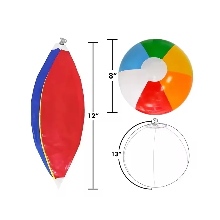 इको फ्रेंडली प्रोमोशनल निर्माता कस्टम रंगीन पीवीसी बीच बॉल बीच बॉल लोगो प्रिंटिंग के साथ इन्फ्लैटेबल लोगो बीच बॉल