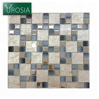 Mosaïque de verre carrée, parquet moderne, couleurs mélangées, 300x300mm, carrelage mural pour salle de bain