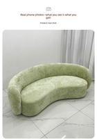 Canapé multifonctionnel moderne en tissu velours, forme de noix de cajou, style crème, pour salons de beauté, magasins de vêtements, petits appartements