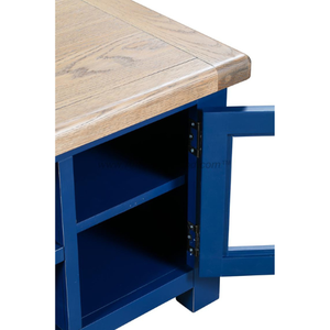 Muebles de sala Unidad de TV de madera 2 puertas de vidrio Material de alta calidad Listo para exportar desde Vietnam Fabricación - Product Image 5