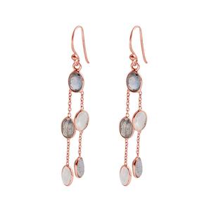 Boucles d'oreilles pendantes en pierre de lune en forme d'arc-en-ciel, lot de 10 paires, tendance, plaqué or, argent Sterling - Product Image 3