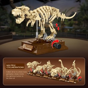 Jouets en <span class=keywords><strong>os</strong></span> de dinosaures 3D, modèle de parc, spinosaures, T-rex, tricératops, fossiles, tyrannosaures rex, blocs de construction miniatures - Product Image 4