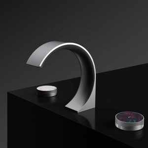 Sang Trọng Thiết Kế Mới Brass Bồn Rửa Vòi Nước Phòng Tắm Vòi Mixer Tap Sàn Gắn 3 Lỗ Kép Xử Lý Rửa Lưu Vực Vòi Nước - Product Image 6