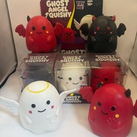 Smushmart Squishy Hantu Jumbo Malaikat Iblis Lembut Dapat Diremas Sensorik Fidget Pereda Stres Hadiah Anak-Anak Mainan Squishy Hantu Jumbo Grosir