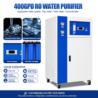 Service tout-en-un Purificateur d’eau à petit boîtier bleu, avec cadre en acier inoxydable, destiné aux petites entreprises