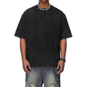 Camiseta de Hombre al por Mayor, Estilo Vintage, 100% Algodón, con Logotipo Personalizado, 250 g/m², Manga Corta, Lavado Ácido, Estilo Urbano, Talla Grande - Product Image 1