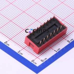 DSWB08LHGET DIP Switch Through hole Component (THT) Switch Flat Toggle, Raised Type Single Pole Single Throw 8 2.54mm - Product Image 2