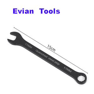 Clé à molette combinée <span class=keywords><strong>Evian</strong></span> en acier trempé finition oxyde noir 12/13/16/17 mm pour atelier de réparation - Product Image 3