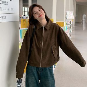 Short en daim Maillard pour <span class=keywords><strong>femme</strong></span>, style américain rétro chic et décontracté, avec volants en <span class=keywords><strong>cuir</strong></span>, pour le printemps et l'automne - Product Image 4