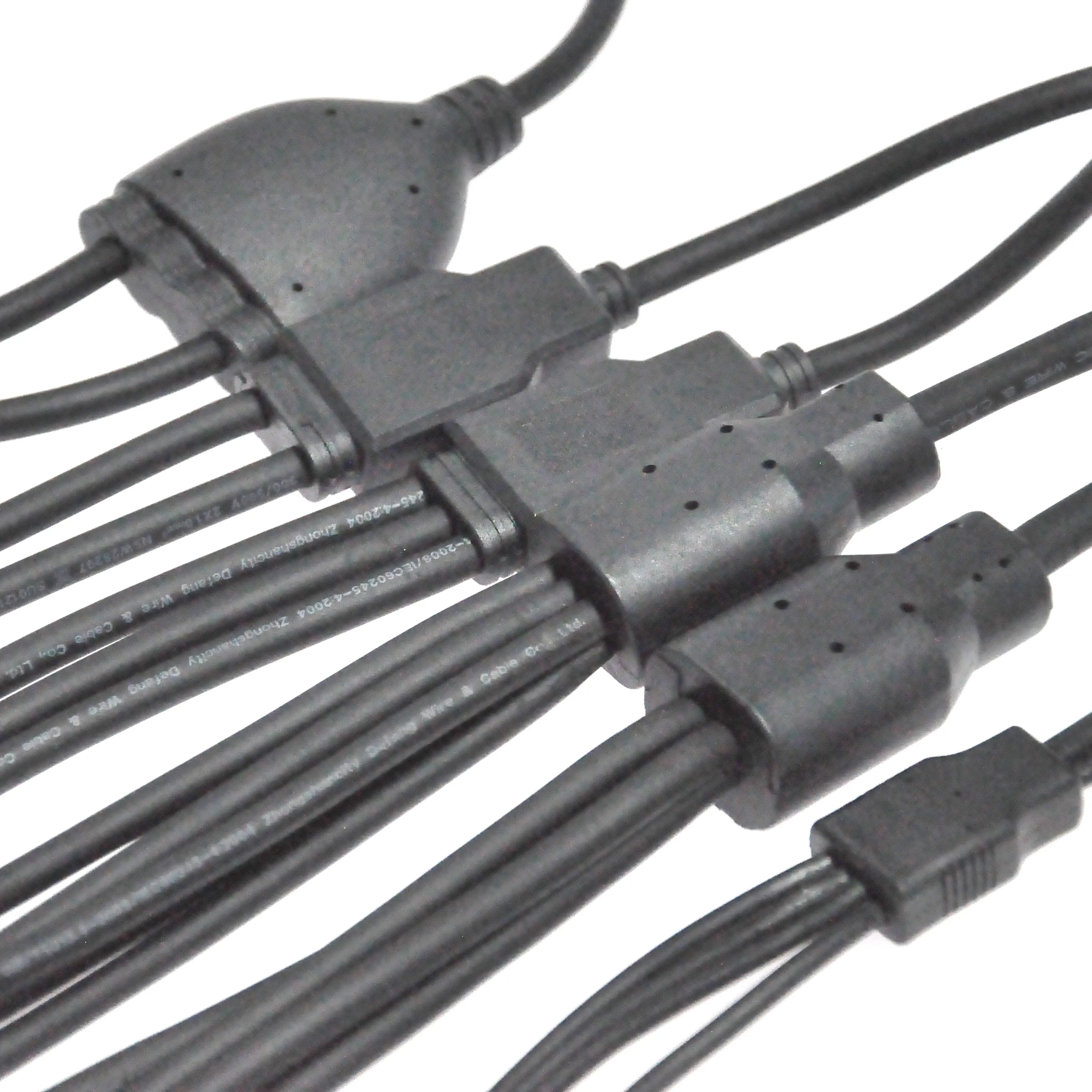 Led de luz de tira de extensión del Divisor de cable de 30cm 1-4 para roca luz de la rueda de la motocicleta del led de neón tiras