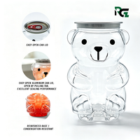 Gobelet en plastique PET transparent jetable en forme d'ours pour boissons froides, café et thé au lait – Vente en gros