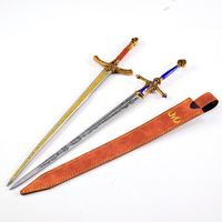  Épée Double Renara en Alliage, Modèle d'Arme de Jeu, Étui en Cuir, Version Coffret Cadeau 30CM, Accessoire de Cosplay, Ornement