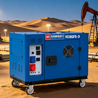 Générateur diesel silencieux 8 kW, type silencieux, 9 kW max, portable, 10 kVA, démarrage électrique, groupe électrogène diesel avec AVR, réservoir de 25 L, 230 V 400 V