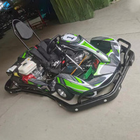 Go Kart Comercial de 1 Plaza para Parque de Atracciones, con Motor de Gasolina de 200cc y Pedal de Freno Ajustable para Pista al Aire Libre