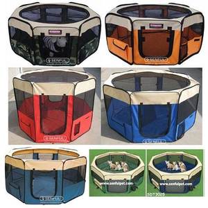 Birden fazla renk Modern katı çelik köpek hayvan kafesi taşınabilir katlanır emniyet <span class=keywords><strong>Pet</strong></span> yavru <span class=keywords><strong>Yard</strong></span> çit ile üst kapak - Product Image 4