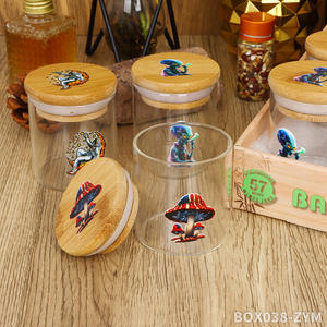 New Design Sealed Storage <b>Jar</b> Glass Material Bamboo Top Customized New Craft 125ml Storage <b>Jar</b> Suitable for Smoking Accessories - Product Image 4