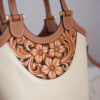 Sacs à main en cuir véritable faits à la main avec fermeture éclair et broderie - Logo personnalisé, sacs à main de luxe portables pour femmes, collection prête pour l'hiver 2025