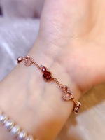 Bracelet en grenat naturel en forme de gourde, bijou audacieux et accrocheur au design populaire pour les acheteurs en gros