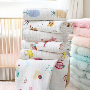 Serviette de bain pour bébé en gaze de coton à quatre couches, utilisable toute l'année, <span class=keywords><strong>couverture</strong></span> pour nouveau-né et sac de <span class=keywords><strong>naissance</strong></span> - Product Image 1