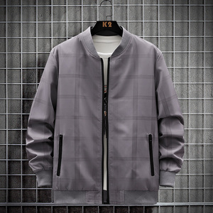 Plus size middle-aged spring and autumn men's baseball collar <b>light</b> business jacket casual street coat Joker comfortable fashion - Product Image 3