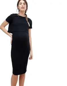 New arrival women maternity clothing short sleeve nursing dress breastfeeding maternity