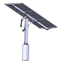 Sistema de Seguimiento Solar de Doble Eje de 10-12Kw, Económico de Fábrica, 2-3 Filas con Accionamiento Enlazado, Ángulo de Inclinación de 15-30°, Protección IP65