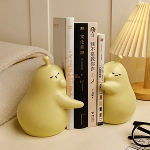 Serre-livres en céramique TONFO en forme de poire, blancs, faits à la main, décoration d'intérieur, design moderne et simple, cadeau - Product Image 2